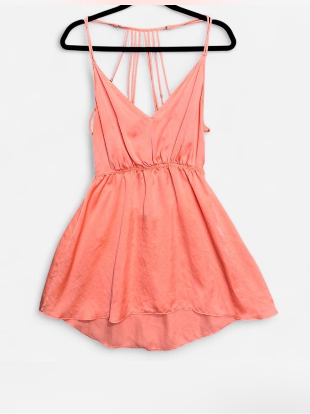 Victoria’s Secret Strappy Babydoll Chemise Slip Dress VS Angel Coral Sz M Sexy